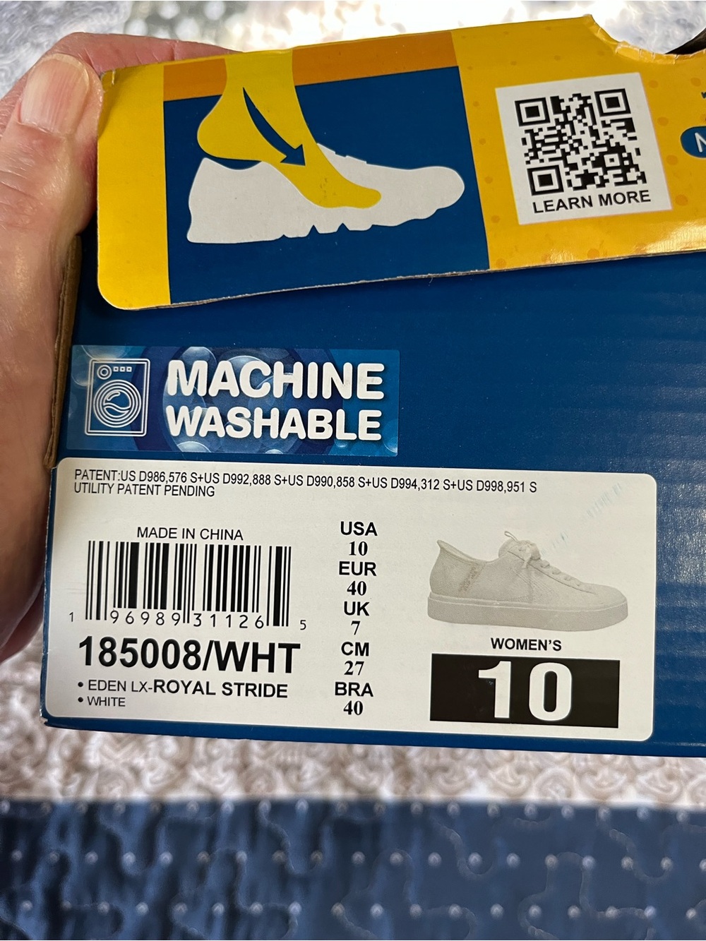Skechers Women's White Hands-Free Slip-In Low-Top Sneakers - Picture 2 of 2